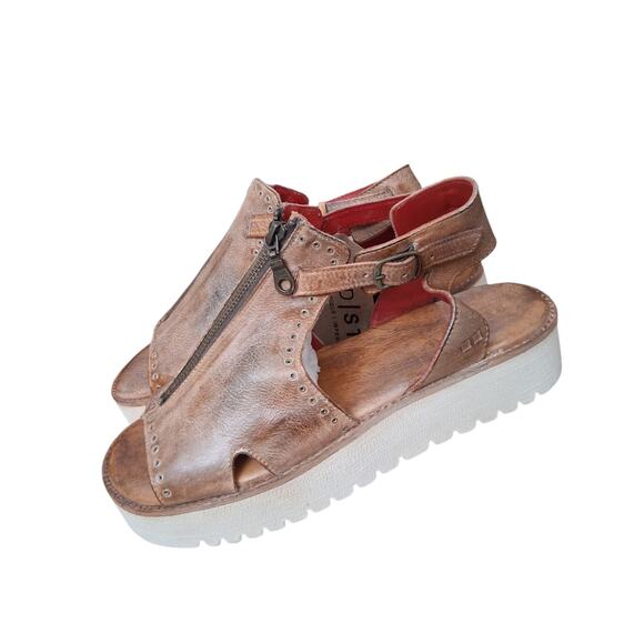 Bed-Stu Chunky Platform Womens size 11 Preppy Resortwear Leather Clancy Sandals - Picture 8 of 11